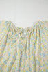 Charming Floral Print Frilled Half Sleeve U Neck A-Line Dress